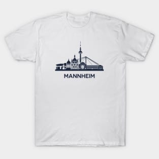 Skyline emblem of Mannheim, city in the southwestern part of Germany T-Shirt